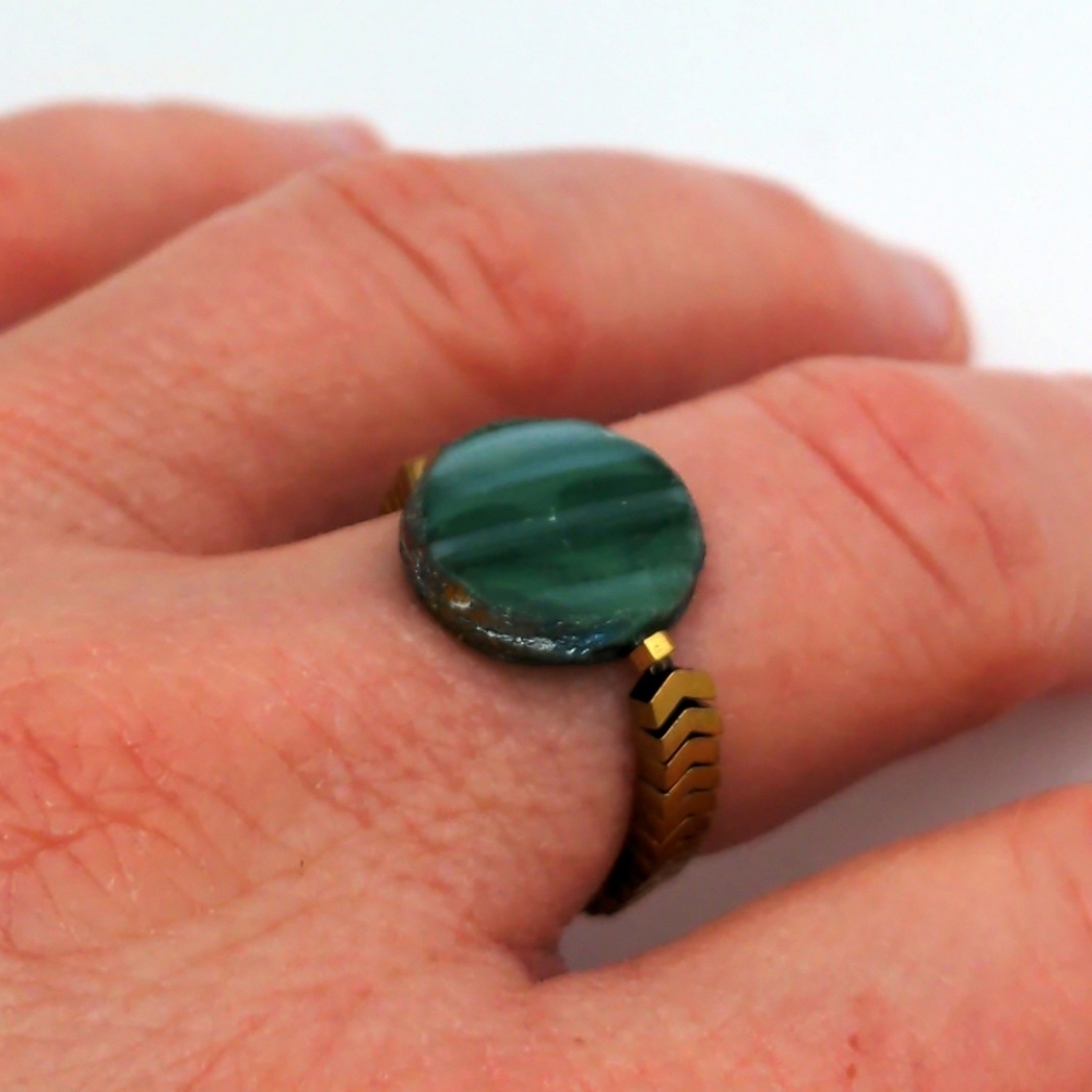 Emerald Green Medallion Ring
